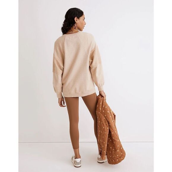 Madewell Women's Brown Cotton Oversized Raglan Pullover Sweatshirt - Picture 4 of 10